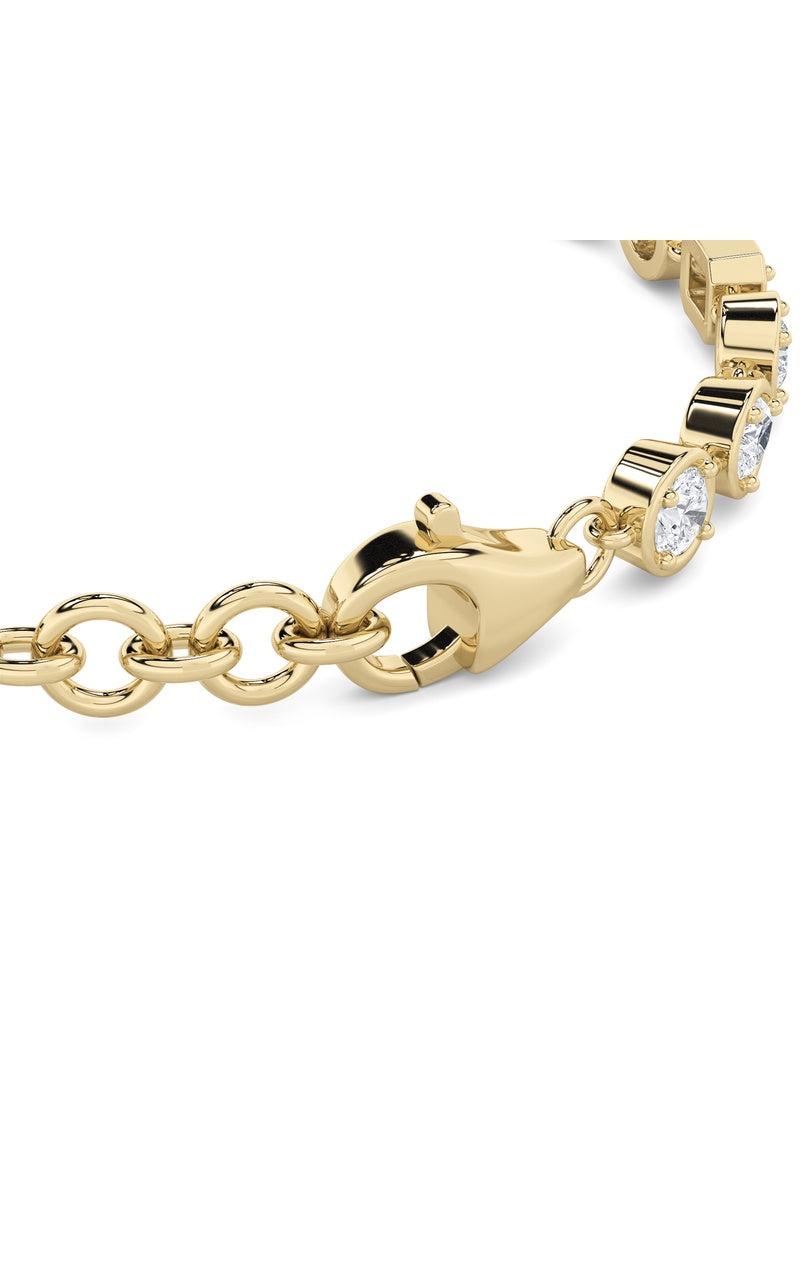 4CTW Mix Shaped Lab Grown Diamond (G/VS) Bracelet in 14K Gold