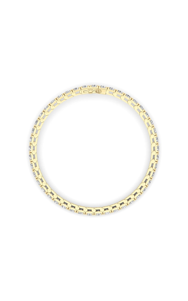 10CTW Round Shaped Lab Grown Diamond (F/VS) Bracelet in 14K Gold