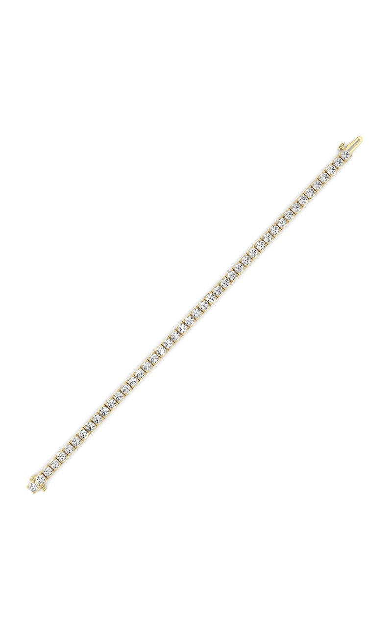 10CTW Round Shaped Lab Grown Diamond (F/VS) Bracelet in 14K Gold