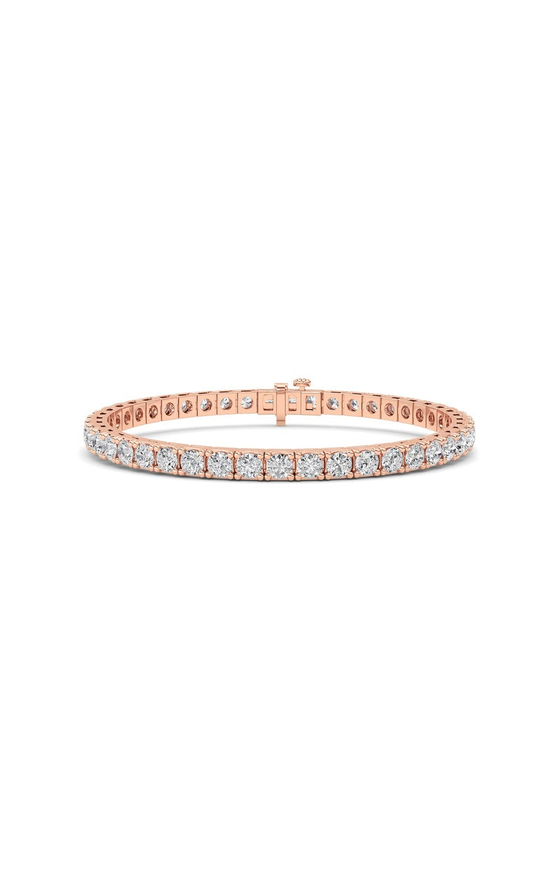 10CTW Round Shaped Lab Grown Diamond (F/VS) Bracelet in 14K Gold