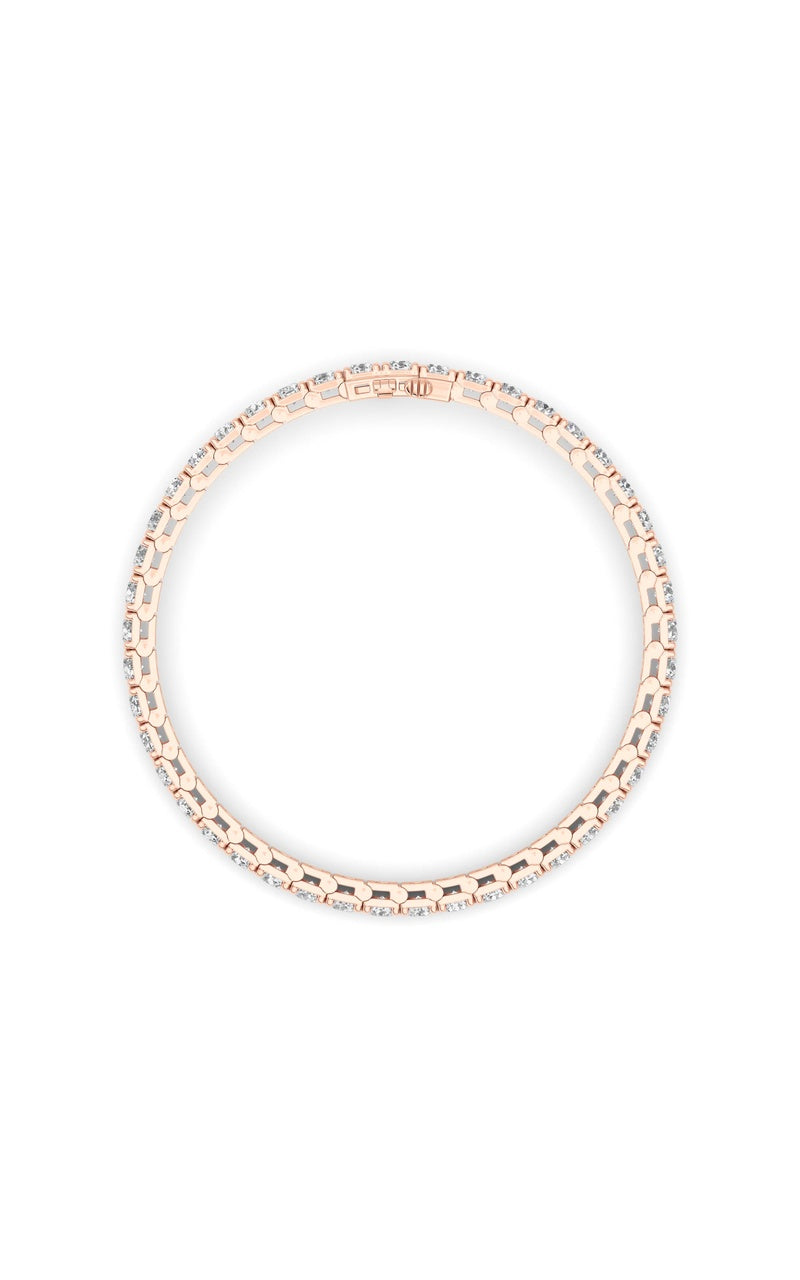 10CTW Round Shaped Lab Grown Diamond (F/VS) Bracelet in 14K Gold