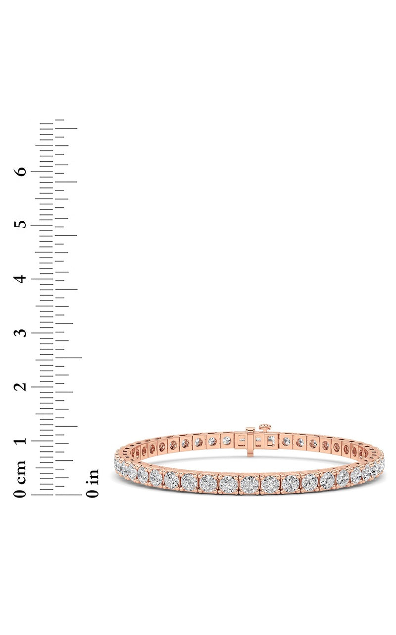 10CTW Round Shaped Lab Grown Diamond (F/VS) Bracelet in 14K Gold