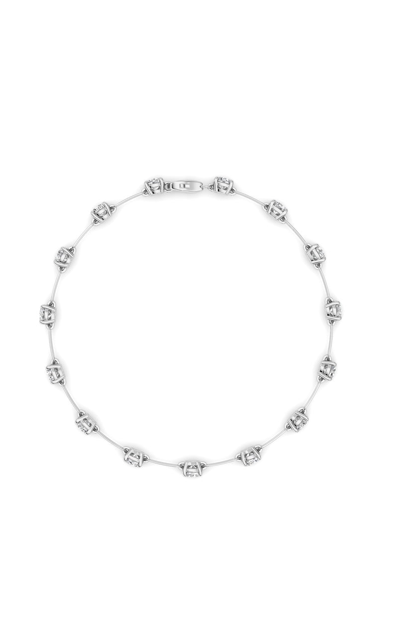 3CTW Round Shaped Lab Grown Diamond (F/VS) Station Bracelet in 14K Gold