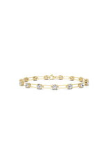 Load image into Gallery viewer, 3CTW Round Shaped Lab Grown Diamond (F/VS) Station Bracelet in 14K Gold
