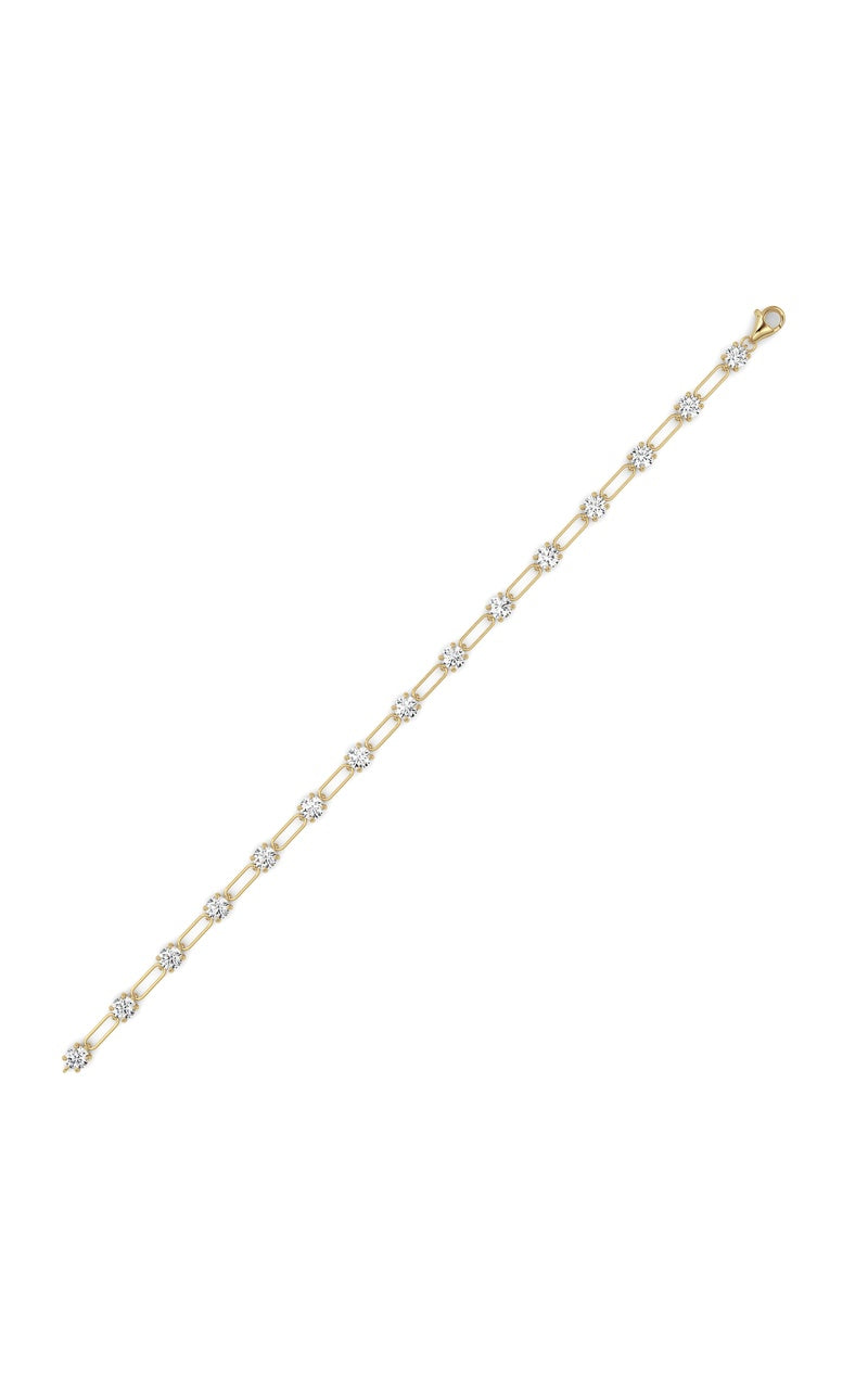 3CTW Round Shaped Lab Grown Diamond (F/VS) Station Bracelet in 14K Gold