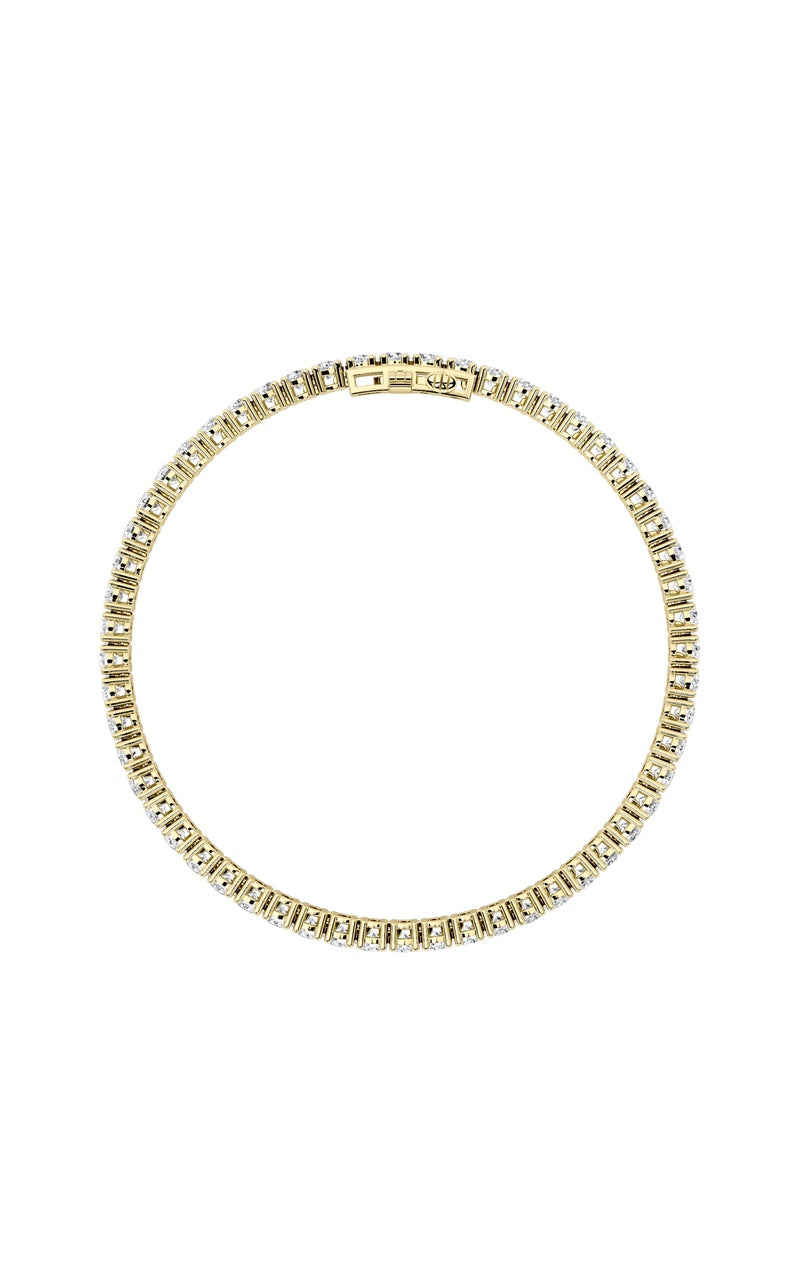 5CTW Round Shaped Lab Grown Diamond (F/VS) Bracelet in 14K White Gold