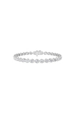 Load image into Gallery viewer, 10CTW Oval Shaped Lab Grown Diamond (F/VS) East West Bezel Set Bracelet in 14K Gold
