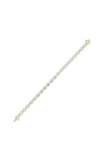 Load image into Gallery viewer, 15CTW Oval Shaped Lab Grown Diamond (F/VS) East West Bezel Set Bracelet in 14K Gold
