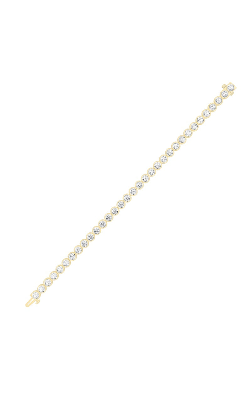10CTW Round Shaped Lab Grown Diamond (F/VS) East West Bezel Set Bracelet in 14K Gold