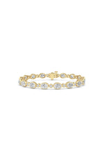 Load image into Gallery viewer, 8CTW Oval And Round Lab Grown Diamond (F/VS ) Bezel Set Bracelet in 14K Gold
