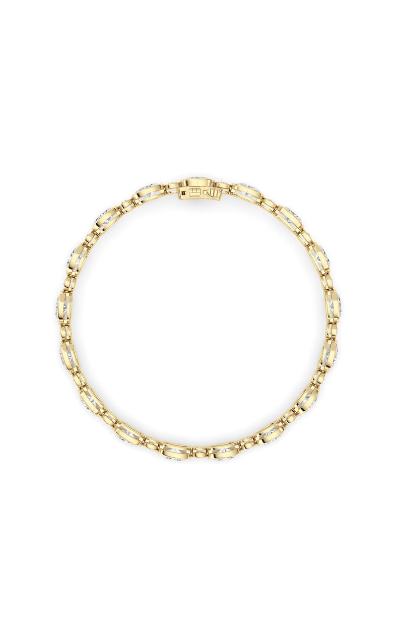 8CTW Oval And Round Lab Grown Diamond (F/VS ) Bezel Set Bracelet in 14K Gold