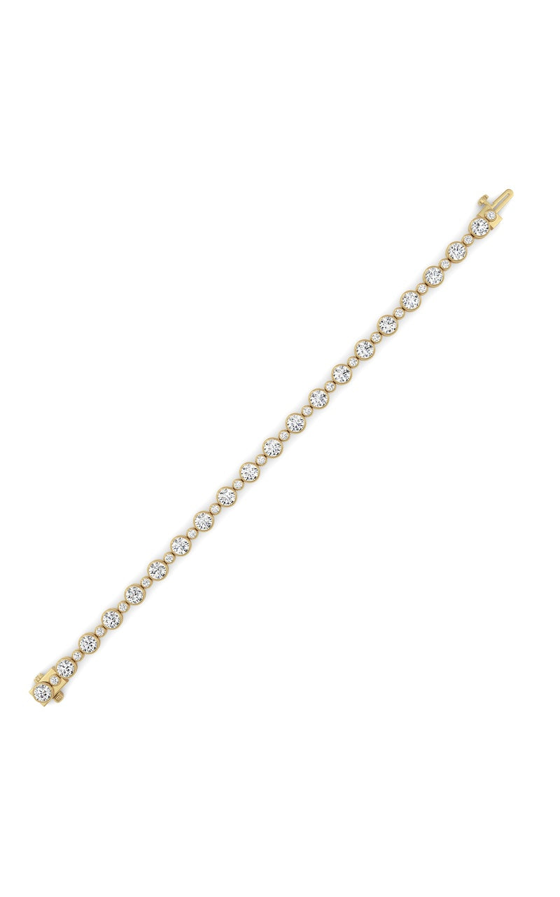 9CTW Round Lab Grown Diamond (F/VS ) Bezel Set Bracelet in 14K Gold
