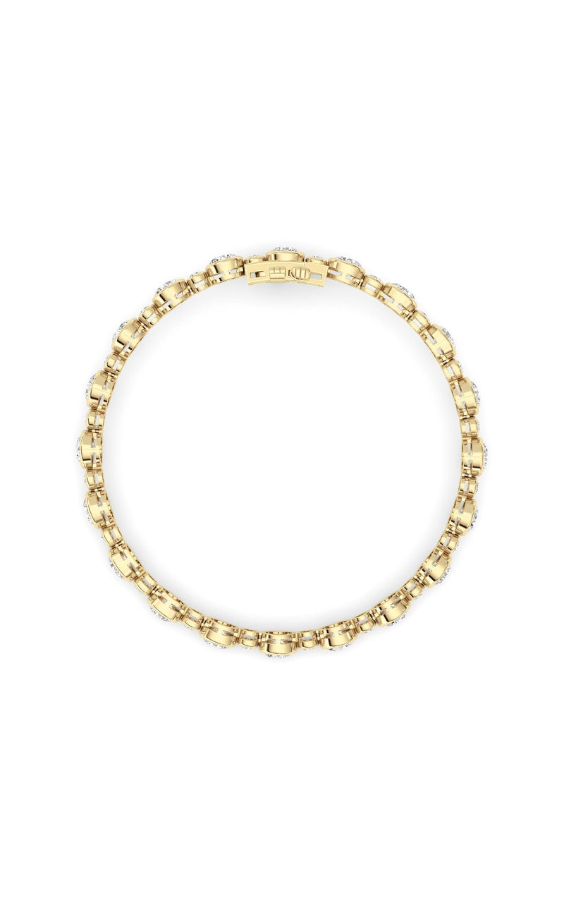 9CTW Round Lab Grown Diamond (F/VS ) Bezel Set Bracelet in 14K Gold