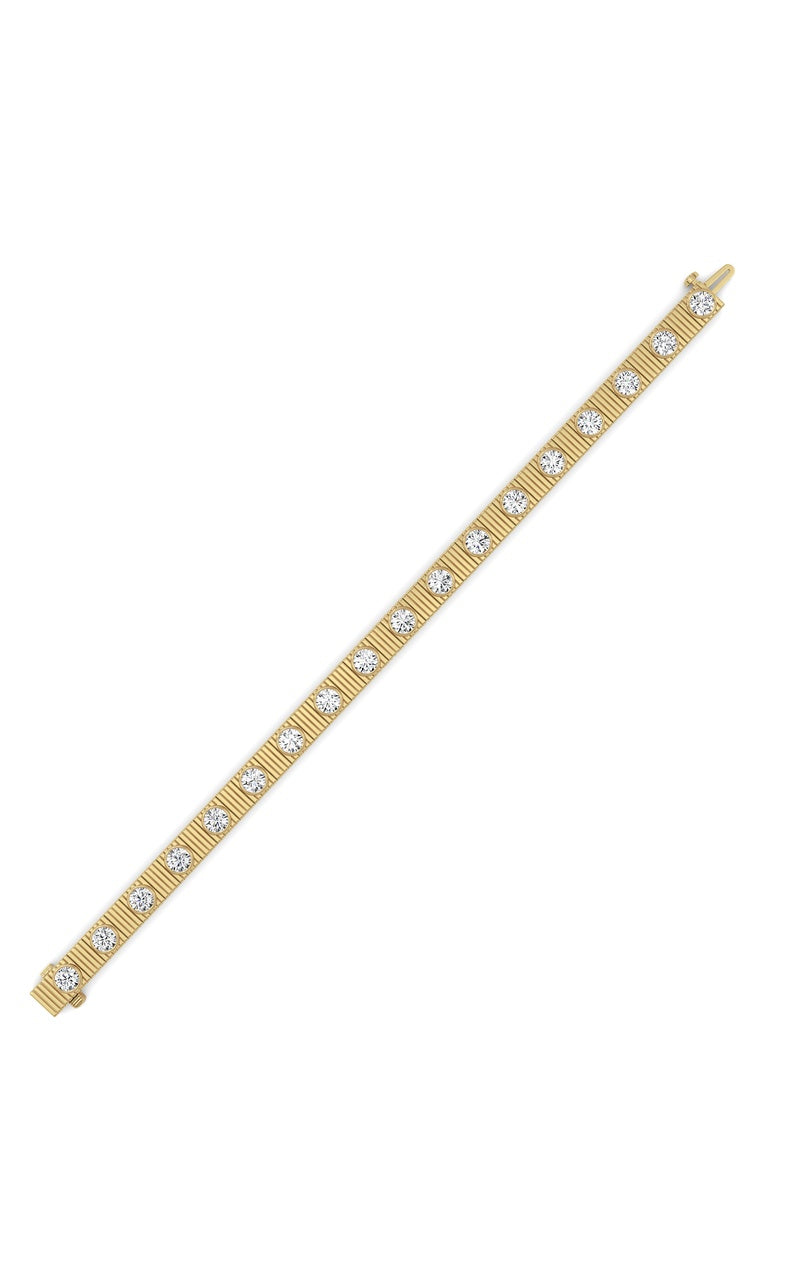 7CTW Round Lab Grown Diamond (F/VS ) Bangle Bracelet in 14K Gold