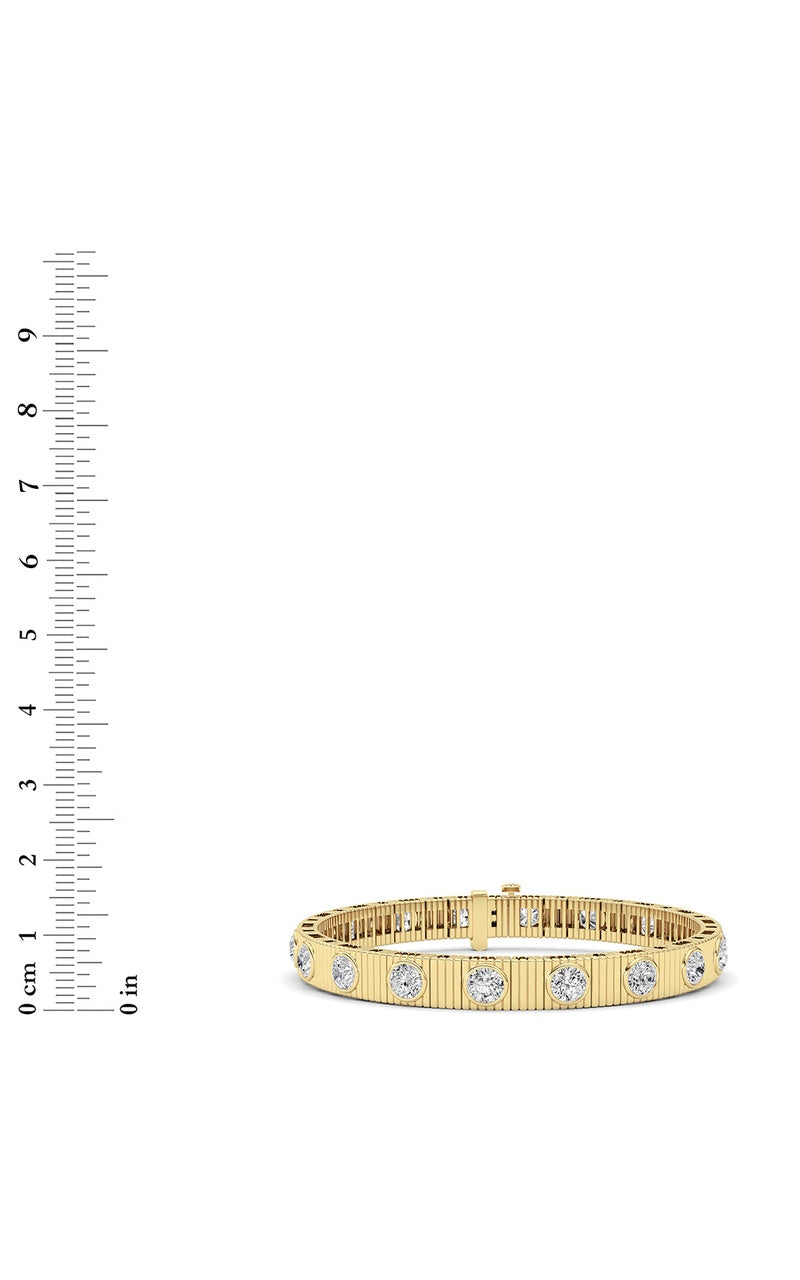 7CTW Round Lab Grown Diamond (F/VS ) Bangle Bracelet in 14K Gold