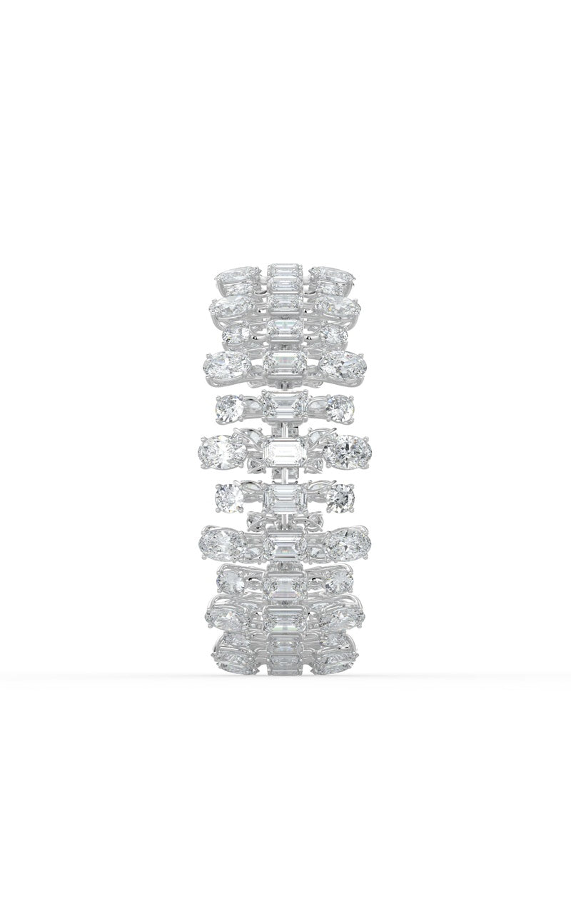 34.5CTW Mix Shaped Lab Grown Diamond (F/VS) Bracelet in 14K Gold