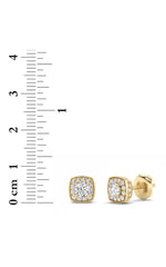 Load image into Gallery viewer, 1CTW Round Shaped Lab Grown Diamond (F/VS) Halo Stud Earrings in 14K Gold
