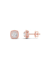 Load image into Gallery viewer, 2CTW Round Shaped Lab Grown Diamond (F/VS) Halo Stud Earrings in 14K Gold
