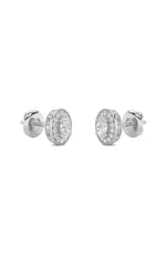 Load image into Gallery viewer, 2CTW Oval Shaped Lab Grown Diamond (F/VS) Halo Stud Earrings in 14K Gold
