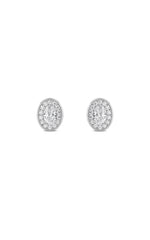 Load image into Gallery viewer, 2CTW Oval Shaped Lab Grown Diamond (F/VS) Halo Stud Earrings in 14K Gold
