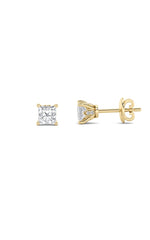 Load image into Gallery viewer, 2CTW Princess Shaped Lab Grown Diamond (F/VS) Tulip Head Stud Earrings in 14K Gold
