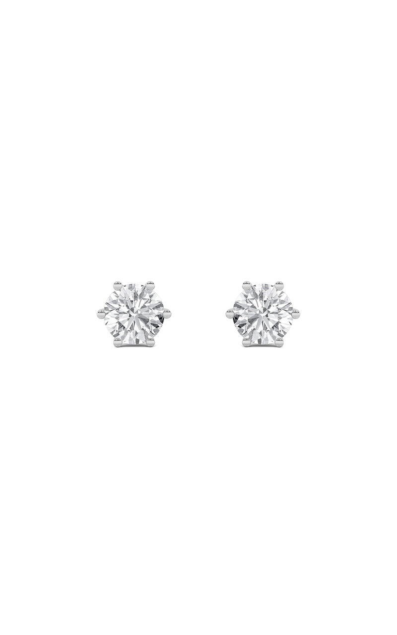 3CTW Round Shaped Lab Grown Diamond (F/VS) Tulip Head Stud Earrings in 14K Gold