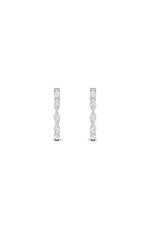 Load image into Gallery viewer, 3CTW Marquise Shaped Lab Grown Diamond (F/VS) Inside Out Hoop Earrings in 14K Gold
