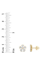 Load image into Gallery viewer, 1.5CTW Pear Shaped Lab Grown Diamond (F/VS) Floral Earrings in 14K Gold
