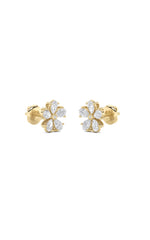 Load image into Gallery viewer, 2.5CTW Pear Shaped Lab Grown Diamond (F/VS) Floral Earrings in 14K Gold

