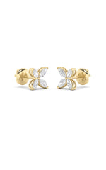 Load image into Gallery viewer, 2CTW Marquise Shaped Lab Grown Diamond (F/VS) Flower Earrings in 14K Gold
