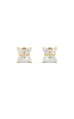 Load image into Gallery viewer, 2CTW Marquise Shaped Lab Grown Diamond (F/VS) Flower Earrings in 14K Gold
