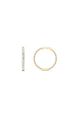 Load image into Gallery viewer, 7CTW Round Shaped Lab Grown Diamond (F/VS) Inside out Hoop Earrings in 14K Gold
