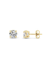Load image into Gallery viewer, 1CTW Round Shaped Lab Grown Diamond (F/VS) Classic Basket Set Stud Earrings in 14K Gold
