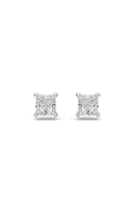 Load image into Gallery viewer, 2CTW Princess Shaped Lab Grown Diamond (F/VS) Stud Earrings in 14K Gold
