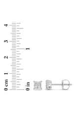 Load image into Gallery viewer, 2CTW Princess Shaped Lab Grown Diamond (F/VS) Stud Earrings in 14K Gold
