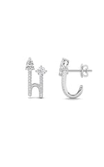 Load image into Gallery viewer, 2.5CTW Round Shaped Lab Grown Diamond (F/VS) Toi et Moi Accented Earrings in 14K Gold
