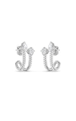 Load image into Gallery viewer, 2.5CTW Round Shaped Lab Grown Diamond (F/VS) Toi et Moi Accented Earrings in 14K Gold
