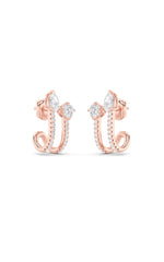 Load image into Gallery viewer, 2.5CTW Round Shaped Lab Grown Diamond (F/VS) Toi et Moi Accented Earrings in 14K Gold
