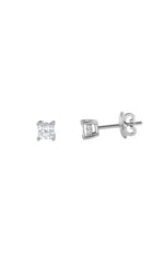 Load image into Gallery viewer, 1CTW Princess Shaped Lab Grown Diamond (F/VS) Hidden Halo Stud Earrings in 14K Gold
