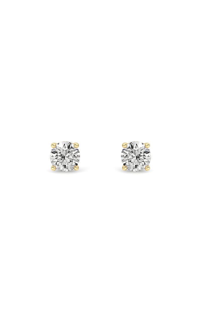 1.5CTW Round Shaped Lab Grown Diamond (F/VS) Hidden Halo Stud Earrings in 14K Gold