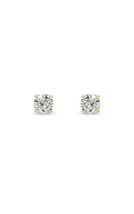 Load image into Gallery viewer, 1.5CTW Round Shaped Lab Grown Diamond (F/VS) Hidden Halo Stud Earrings in 14K Gold
