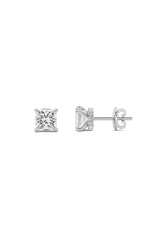 Load image into Gallery viewer, 5CTW Princess Shaped Lab Grown Diamond (F/VS) Hidden Halo Stud Earrings in 14K Gold
