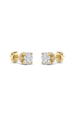 Load image into Gallery viewer, 1CTW Round Shaped Lab Grown Diamond (F/VS) Hidden Halo Stud Earrings in 14K Gold
