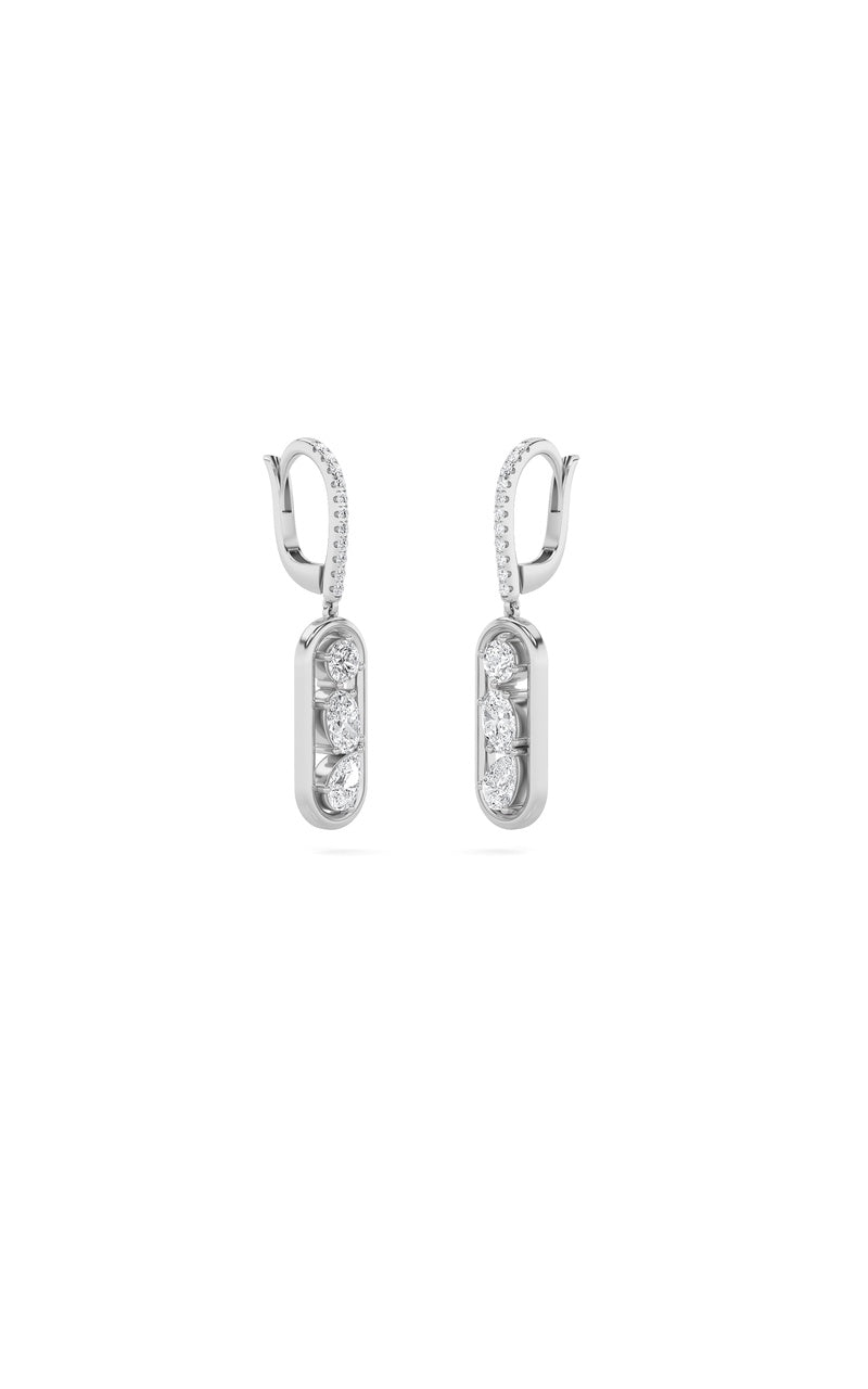 1.75CTW Mixed Shaped Lab Grown Diamond (F/VS) Paperclip Dangle Earrings in 14K Gold