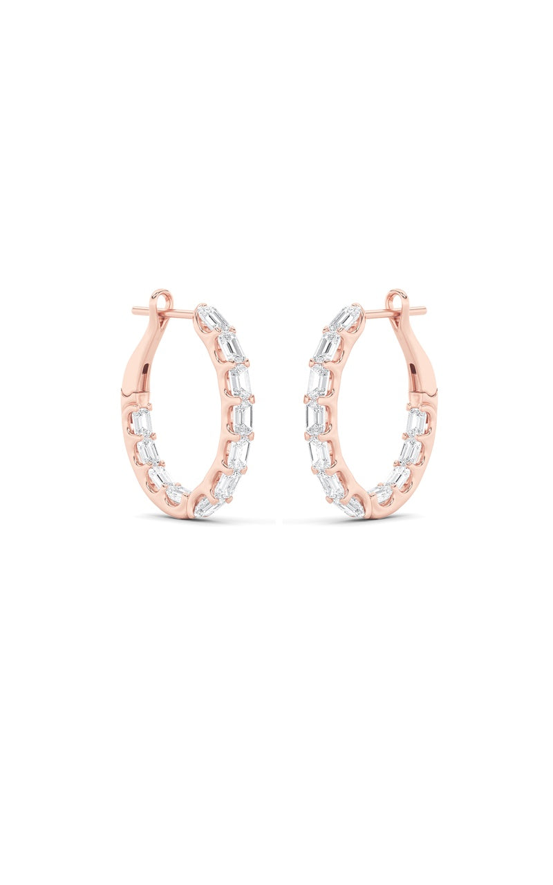 Vs) inside out hoop earrings in 14k gold