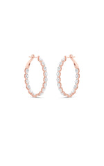 Load image into Gallery viewer, 6CTW Oval Shaped Lab Grown Diamond (F/VS) Inside Out Hoop Earrings in 14K Gold
