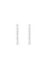 Load image into Gallery viewer, 6CTW Oval Shaped Lab Grown Diamond (F/VS) Inside Out Hoop Earrings in 14K Gold
