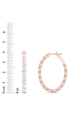 Load image into Gallery viewer, 6CTW Oval Shaped Lab Grown Diamond (F/VS) Inside Out Hoop Earrings in 14K Gold
