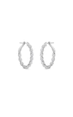 Load image into Gallery viewer, 4.25CTW Pear Shaped Lab Grown Diamond (F/VS) Inside Out Hoop Earrings in 14K Gold
