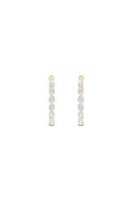 Load image into Gallery viewer, 4.25CTW Pear Shaped Lab Grown Diamond (F/VS) Inside Out Hoop Earrings in 14K Gold
